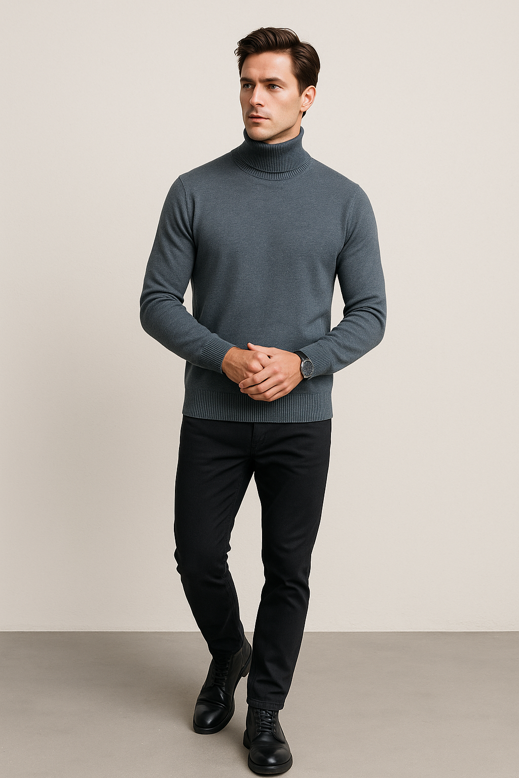 Suéteres Para Hombre De Punto Fino Cuello Tortuga E55303 Oxford