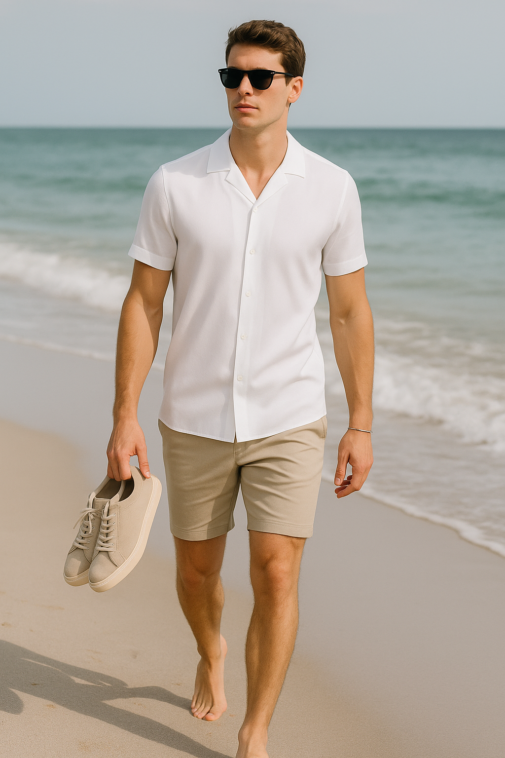 Camisas Para Hombre Relaxed Fit Ligera B51351 Blanco