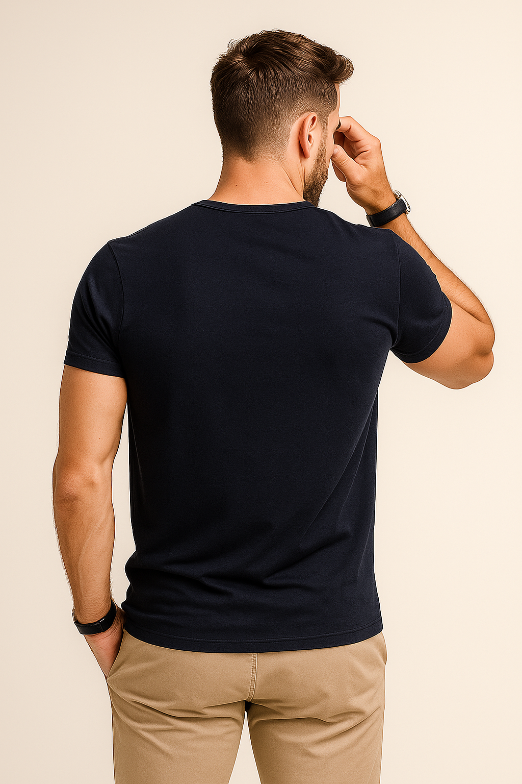 Playeras Para Hombre Cuello Redondo Basica APCR Marino