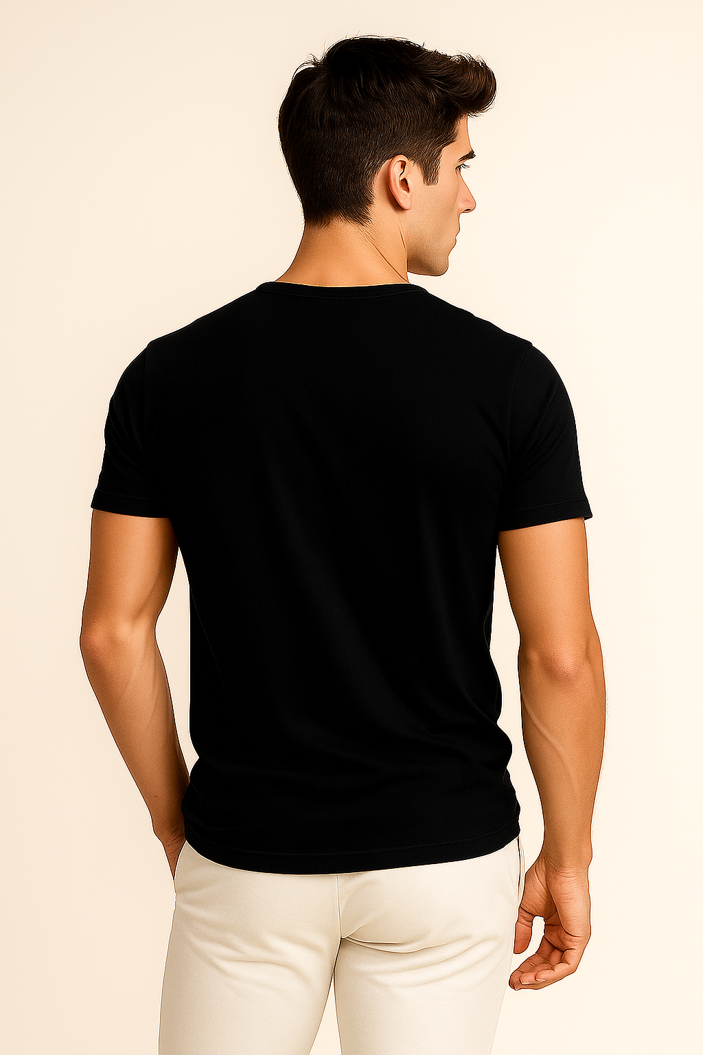 Playeras Para Hombre Cuello Redondo Basica APCR Negro