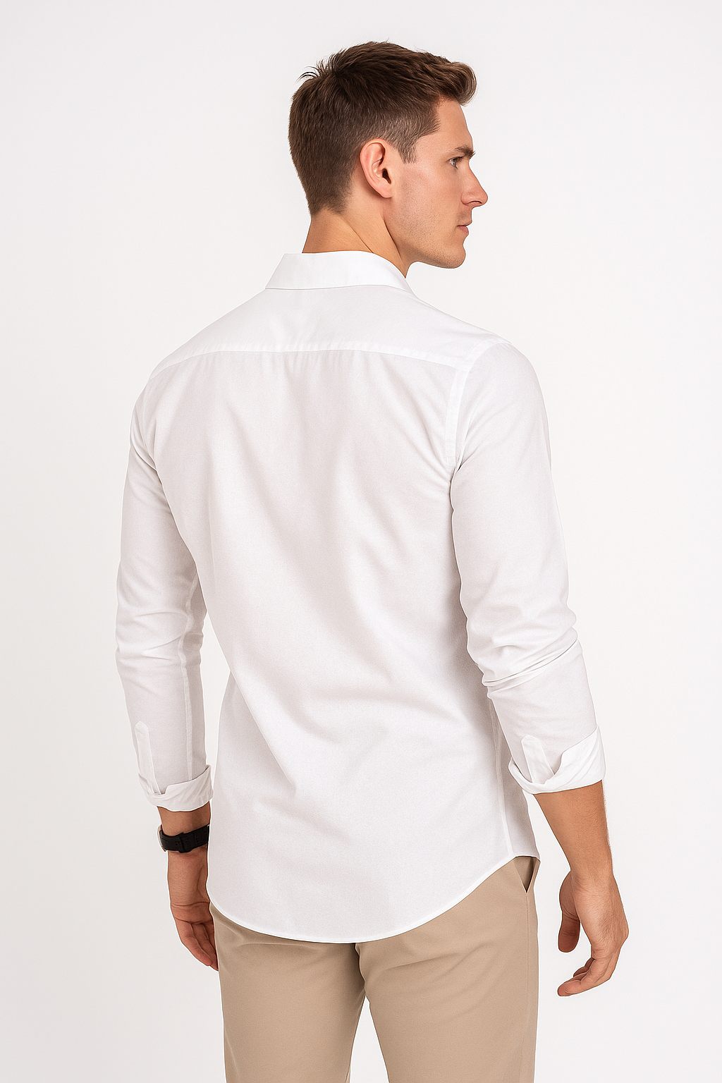 Camisas Para Hombre Tipo Lino Regular Fit B51321 Blanco