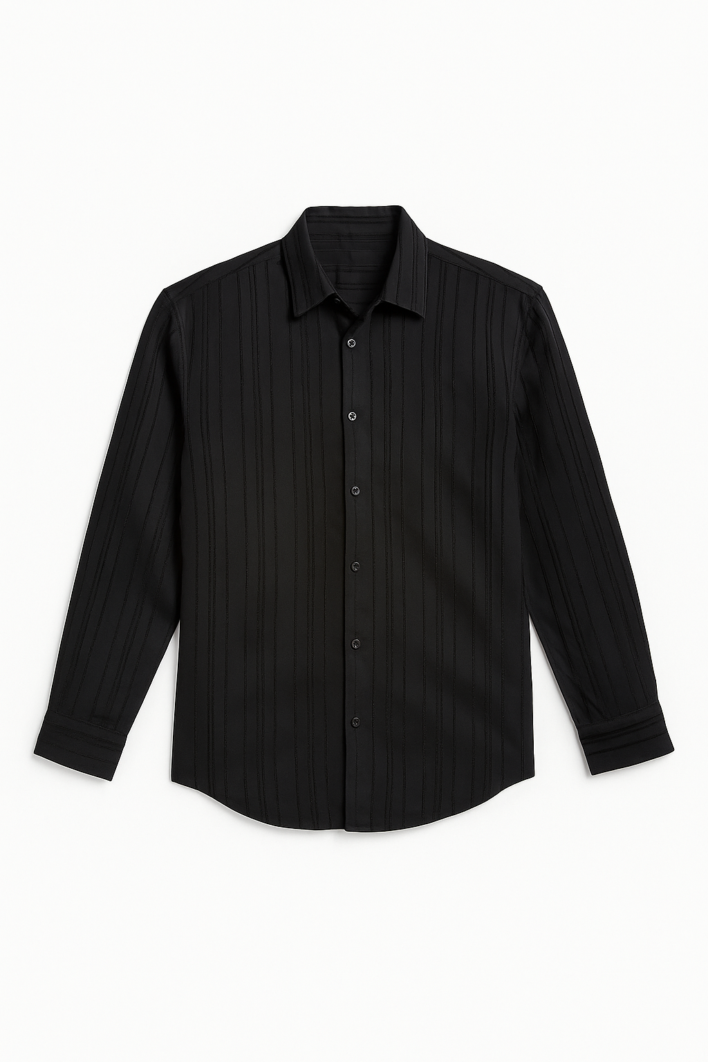 Camisas Para Hombre Manga Larga Chenille B55319 Negro