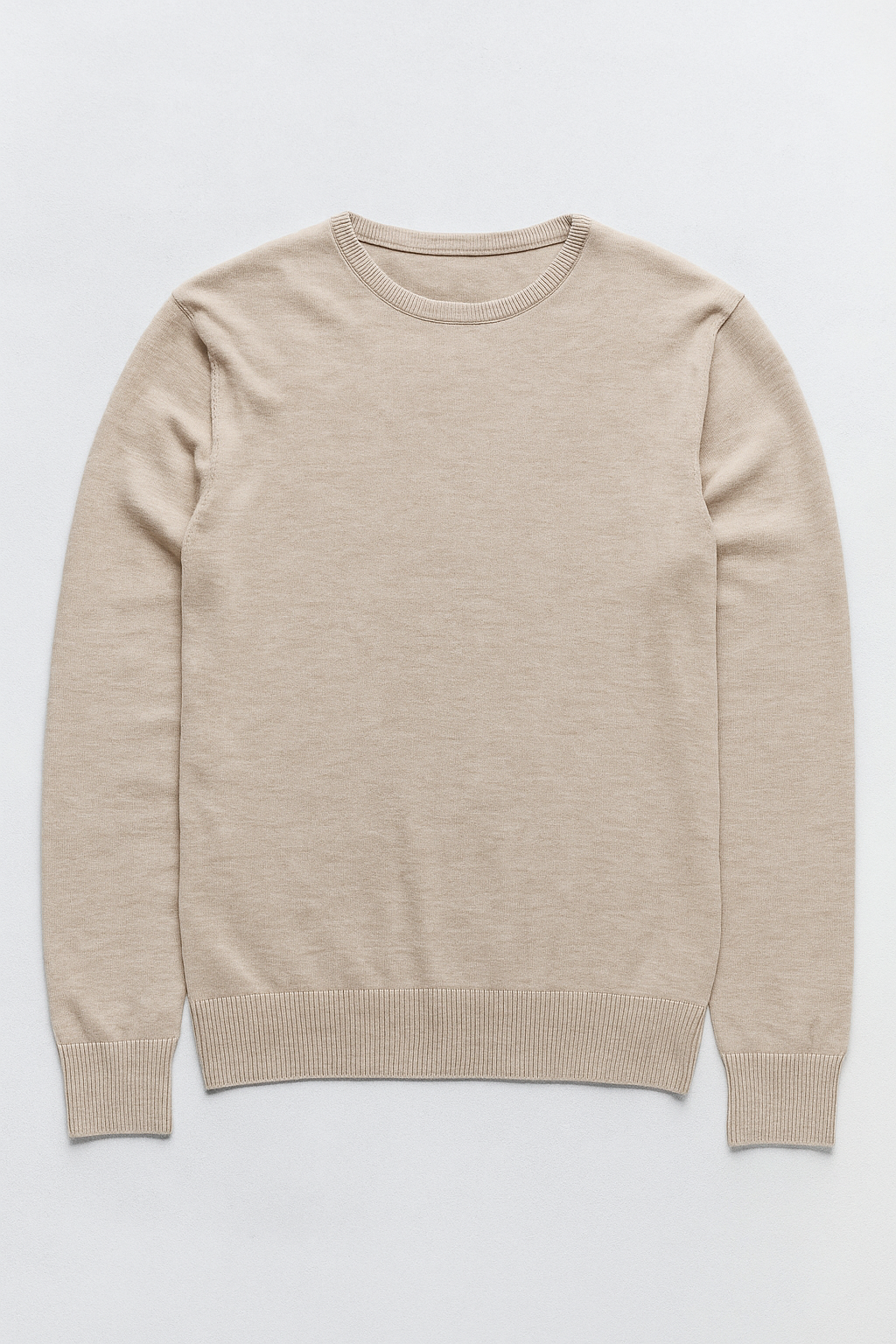 Suéteres Para Hombre Básico de Punto Fino E55301 Beige