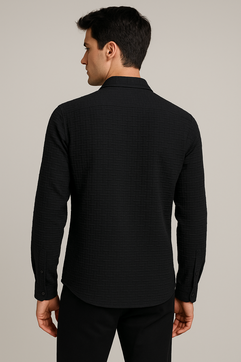 Camisas Para Hombres Con Formas En Relieve B55324 Negro