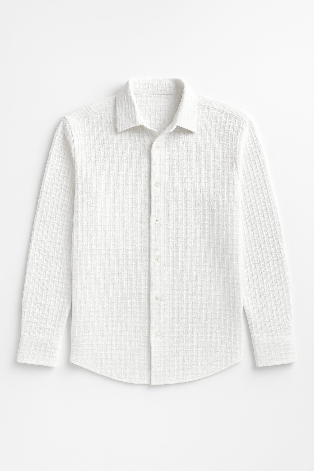 Camisas Para Hombres Con Formas En Relieve B55324 Blanco