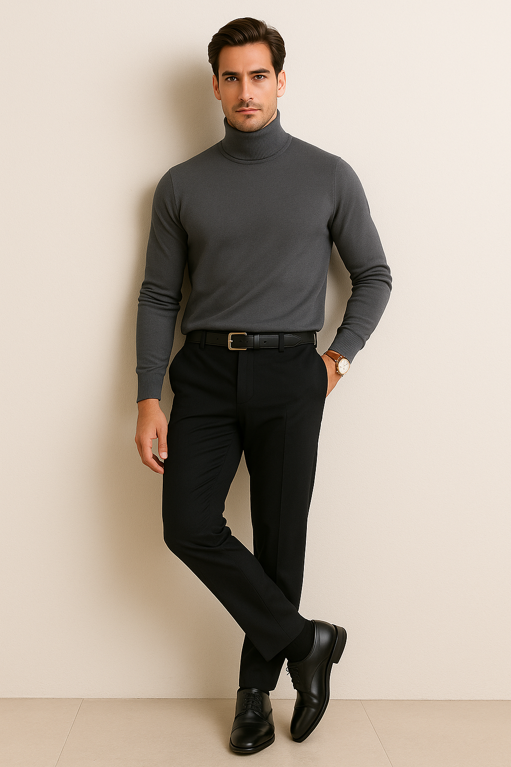 Suéteres Para Hombre De Punto Fino Cuello Tortuga E55303 Oxford