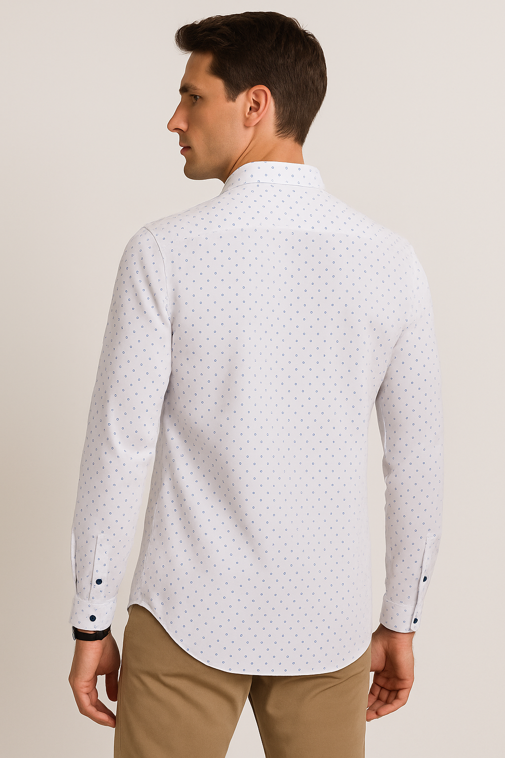 Camisas Para Hombre Slim Fit Microestampado B51316 Blanco