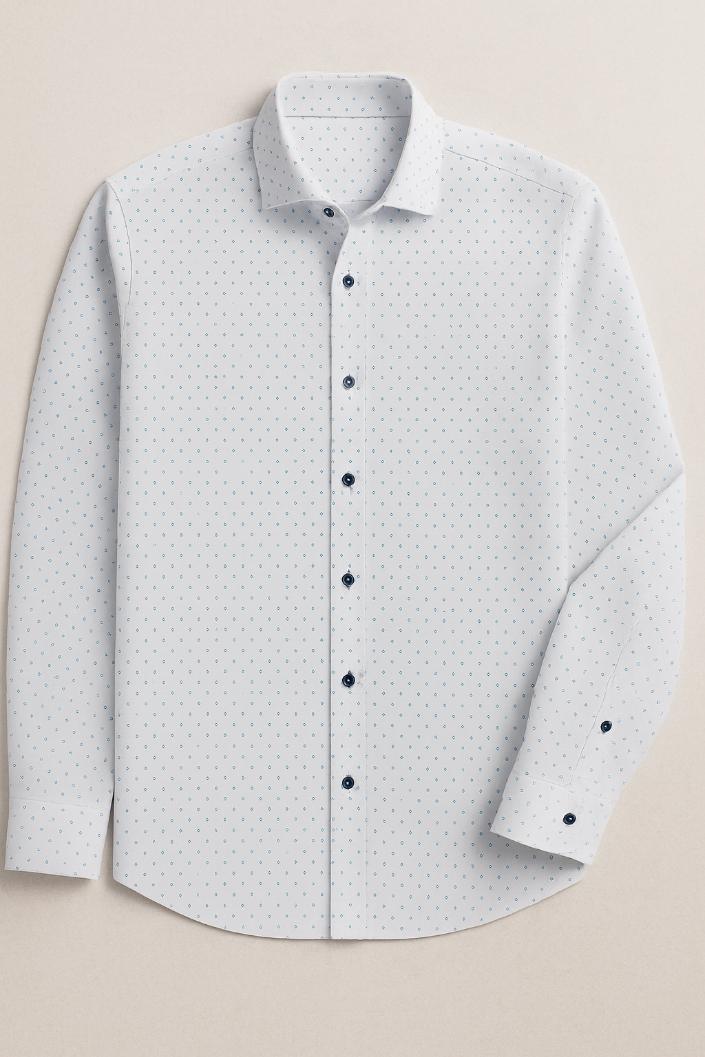 Camisas Para Hombre Slim Fit Microestampado B51316 Blanco