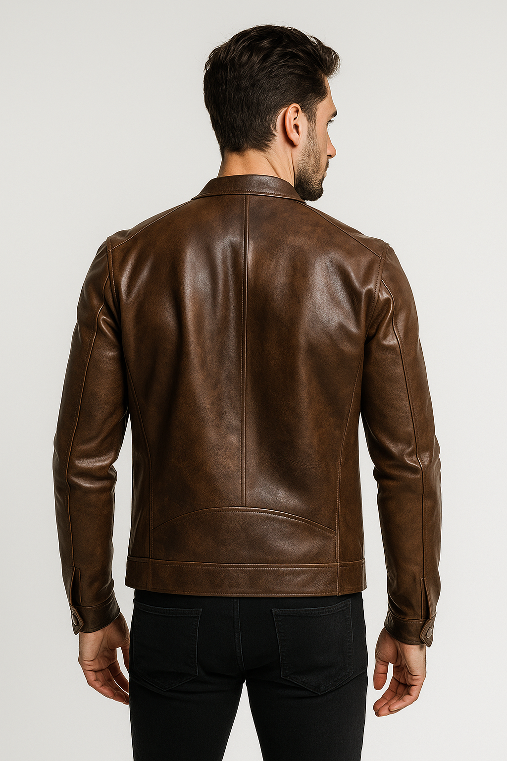Chamarras Para Hombre Biker Tipo Piel D45308 Cafe