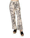 Pantalones Para Mujer Bobois Moda Casuales Comodo Con Jareta De Tiro Alto Con Estampado Tropical W41117 Unico