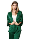 Kimonos Para Mujer Bobois Moda Casuales Con Textura Con Estampado De Zebra Sobrecamisa T33105 Verde