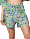 Shorts Para Mujer Bobois Moda Casuales Comodo Con Estampado Pezlis Y41100 Verde