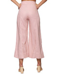 Pantalones Para Mujer Bobois Moda CasualesTipo Lino Pierna Ancha Liso Cómodo W31115 Palo Rosa
