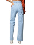 Jeans Para Mujer Bobois Moda Casuales Pierna Suelta Acampanado Pantalon De Mezclilla De Tiro Alto Wide Leg V33102 Bleach
