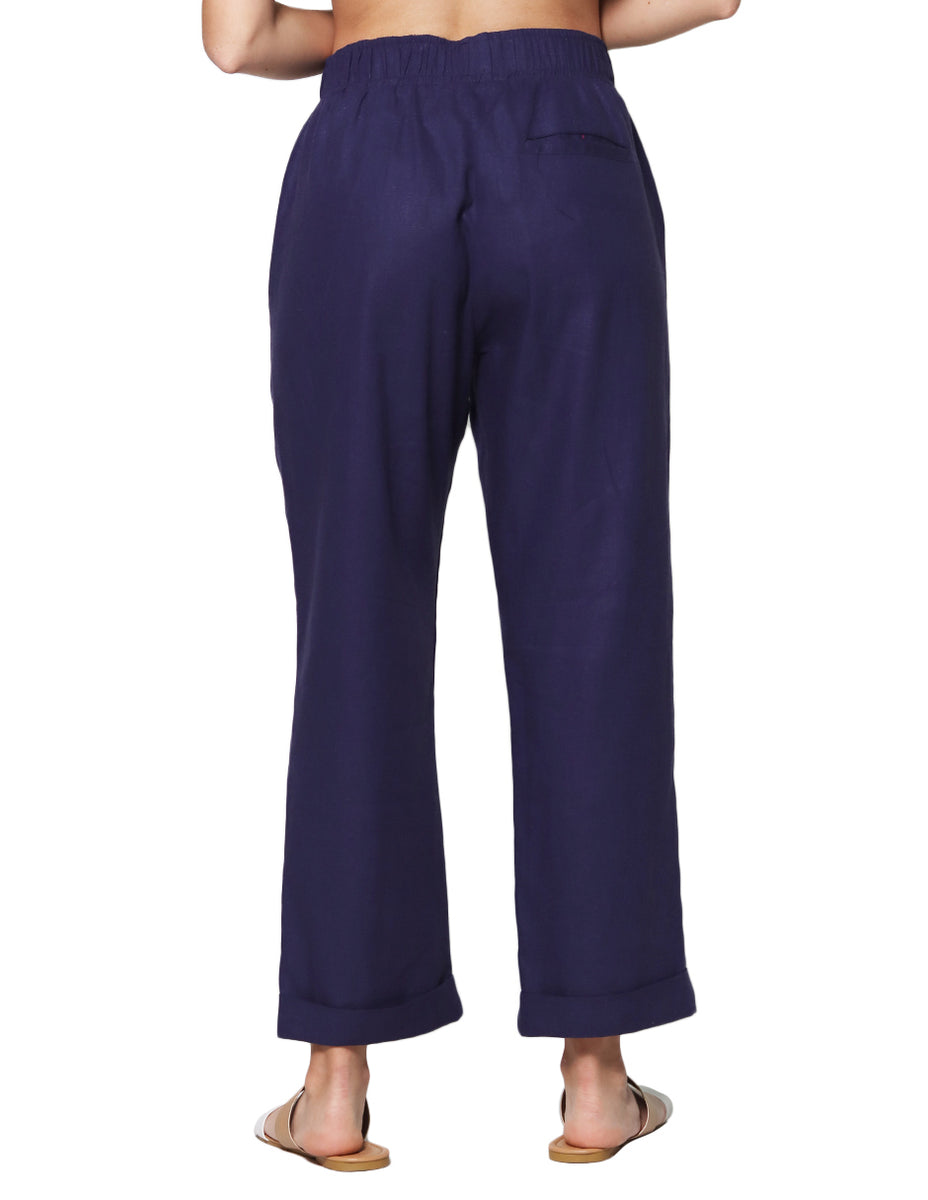 Pantalones Para Mujer Bobois Moda Casuales Amplios De Lino Tiro Alto B –  BOBOIS