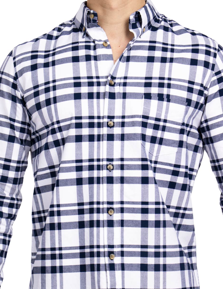 Camisas Para Hombre Regular Fit Oxford B51116 Marino