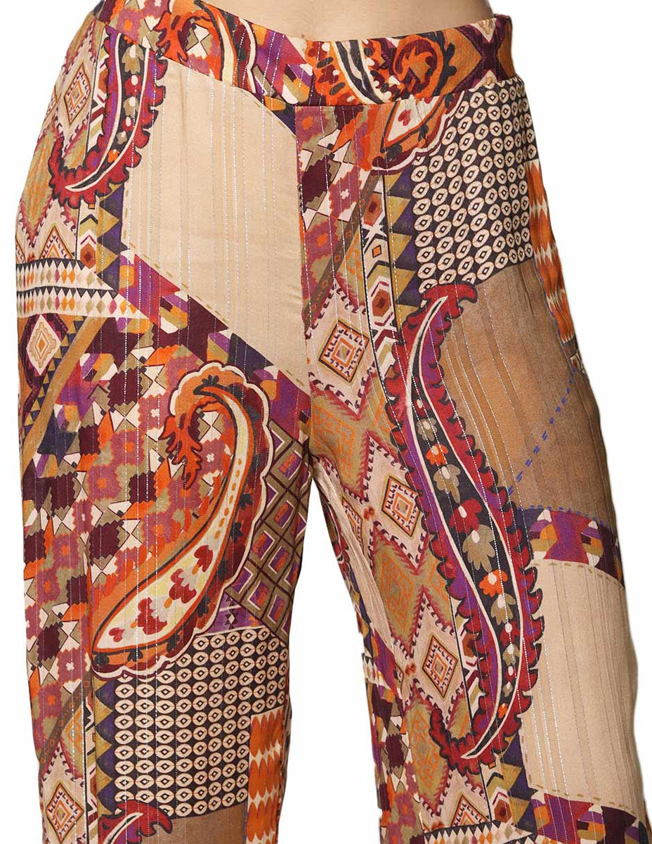 Pantalones Para Mujer Bobois Moda Casuales Satinado Estampado Floral W –  BOBOIS