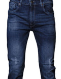 Jeans Para Hombre Bobois Moda Casuales Pantalones De Mezclilla Corte Slim Rasgados  J35114 Azul