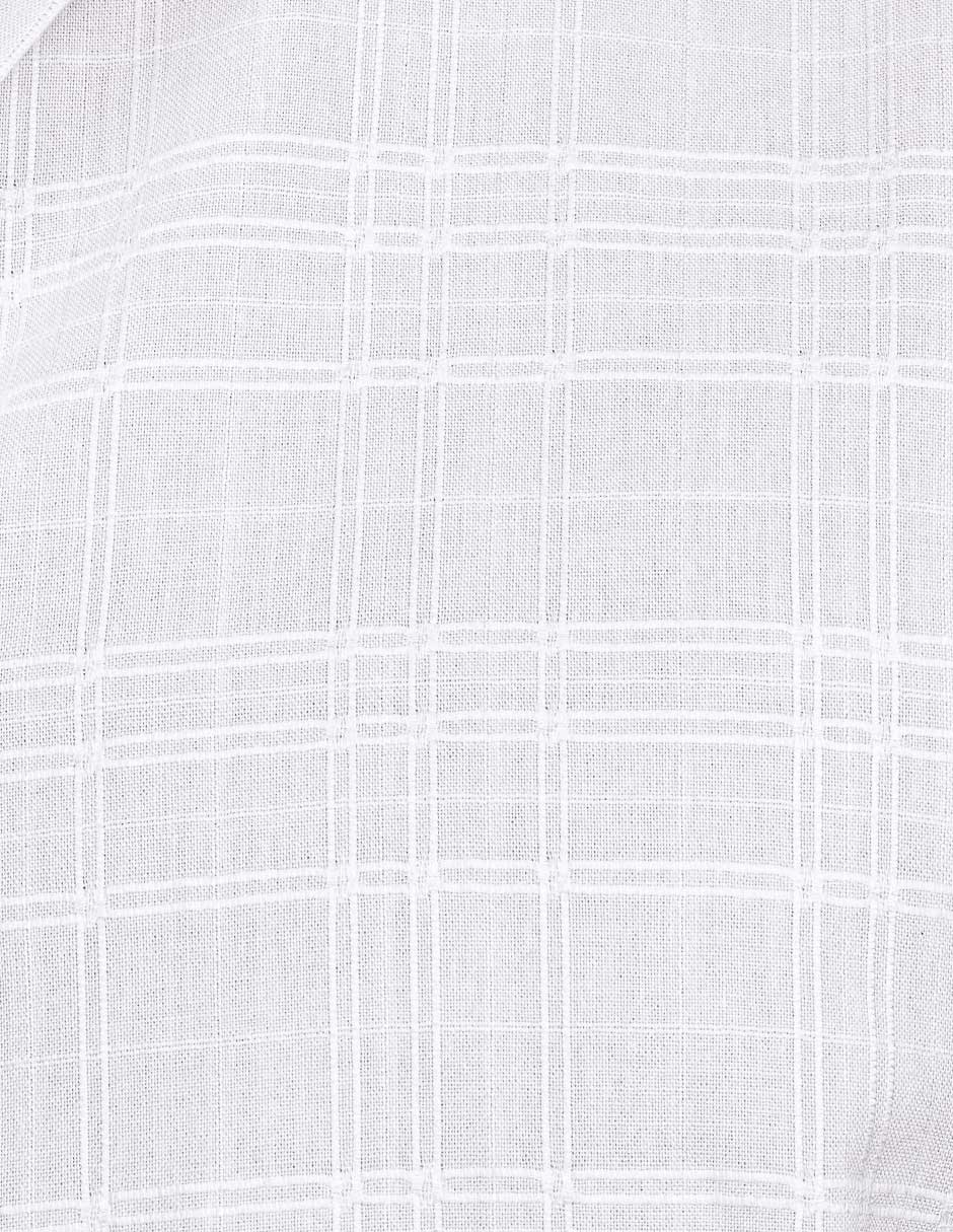 Camisas Para Hombre Dobbie Cuadros B51355 Blanco