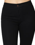 Jeans Para Mujer Bobois Moda Casuales Slim Acampanados De Tiro Alto Basicos V33100 Negro