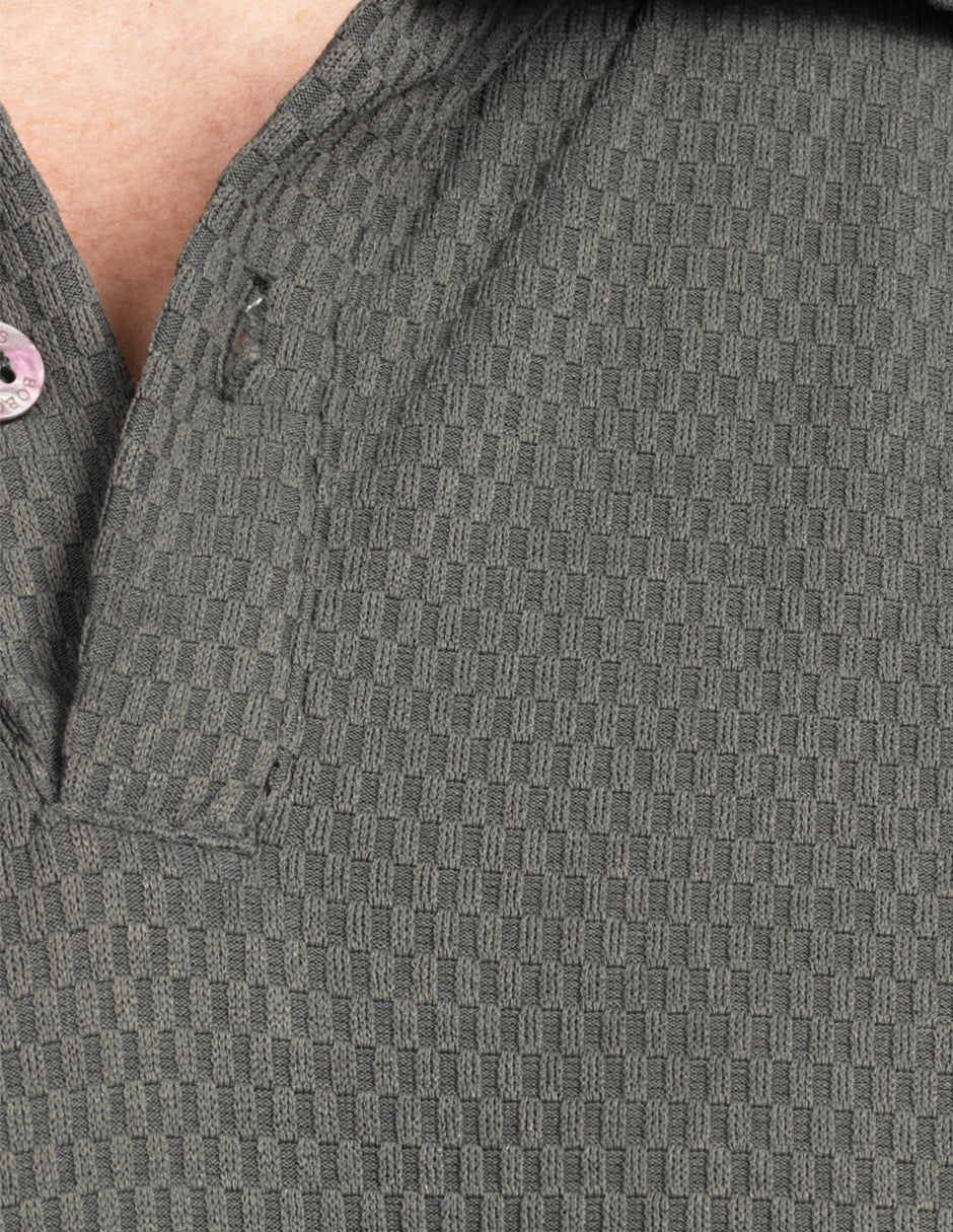 Playeras Tipo Polo Para Hombre Jacquard A51312 Gris