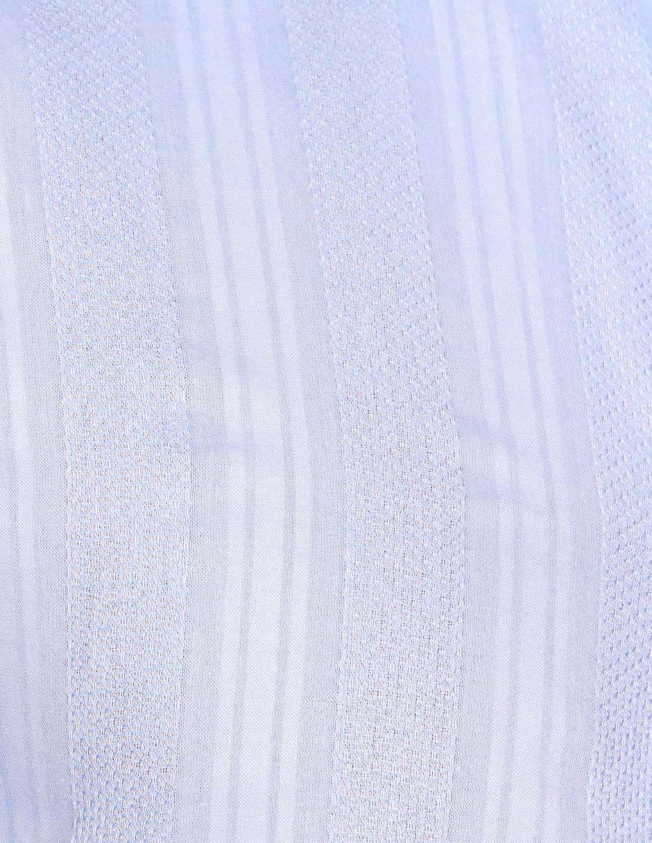 Camisas Para Hombre Cuello Mao Dobby B51322 Cielo