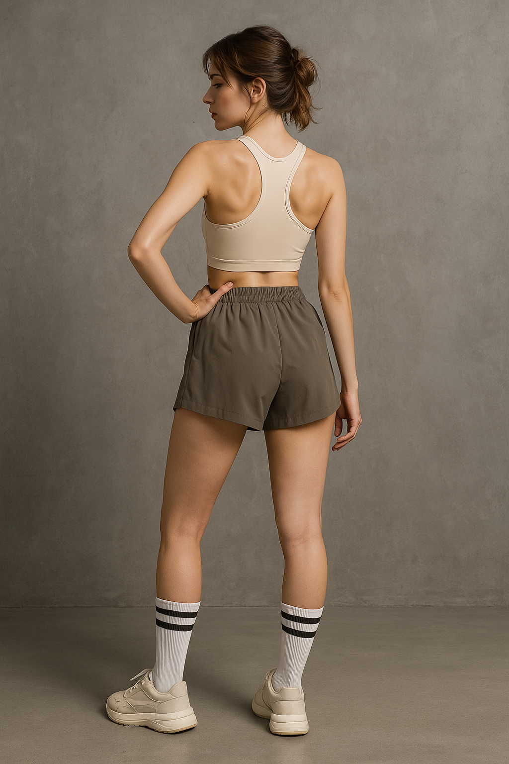 Shorts Deportivos para Mujer Ligero Estilo Running JYMK01 Taupe