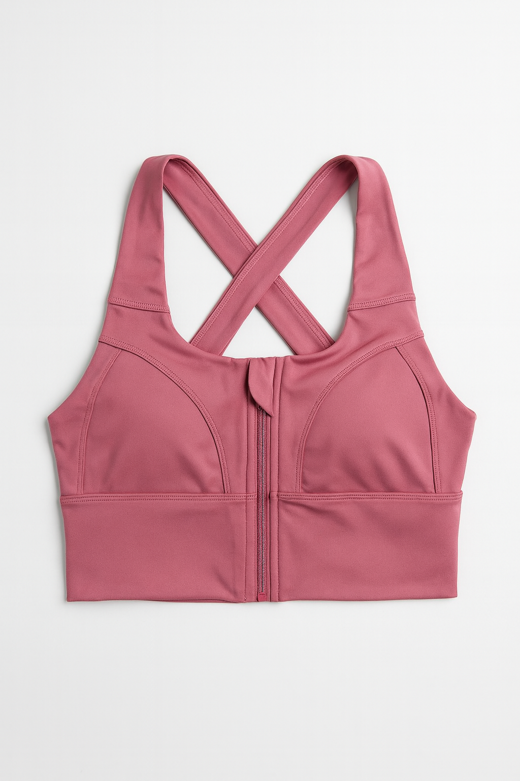 Tops Deportivos para Mujer Cierre Frontal Estructurado MTLLWX Rosa