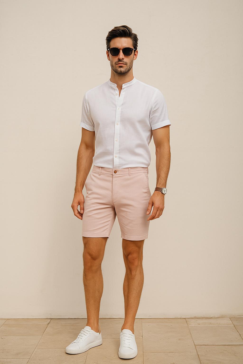 Bermudas Para Hombre Algodón GBCOTST Palo Rosa