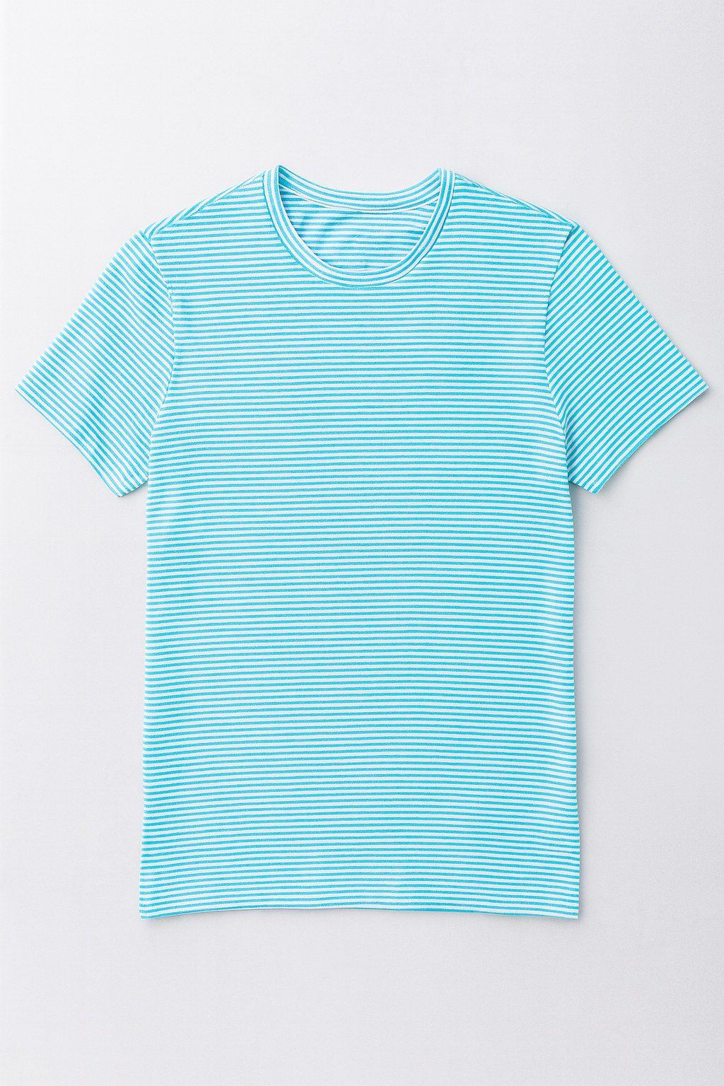 Playeras Para Hombre De Manga Corta Con Estampado De Micro Rayas A41111 Aqua