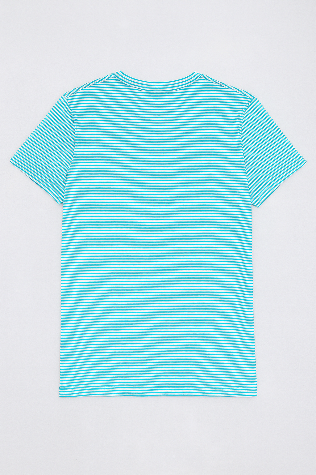 Playeras Para Hombre De Manga Corta Con Estampado De Micro Rayas A41111 Aqua