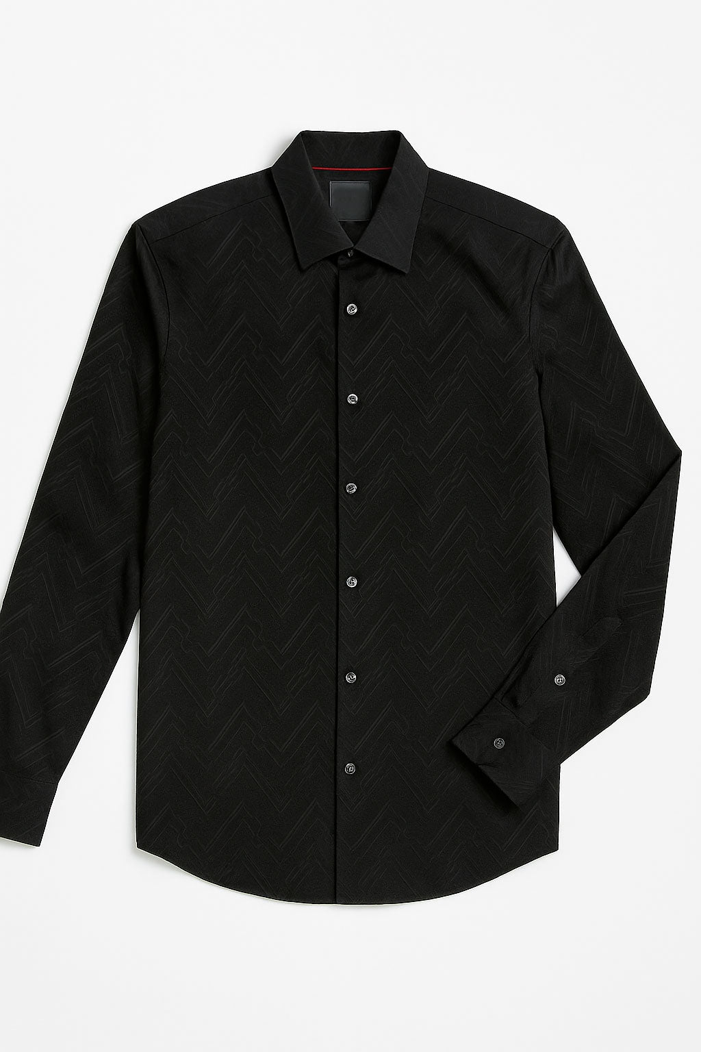 Camisas Para Hombre Con Textura En Relieve B55321 Negro