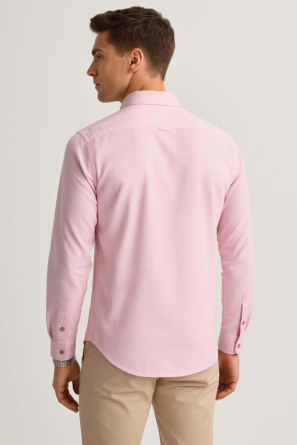 Camisas Para Hombre Manga Larga Essential B51101 Rosa
