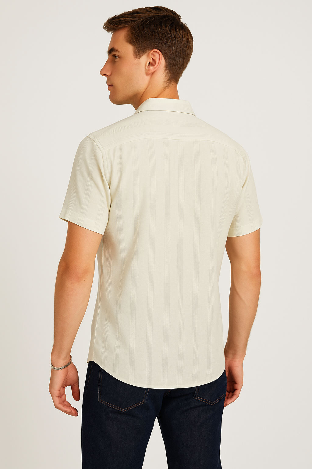 Camisas Para Hombre Jacquard Dobie B51354 Verde