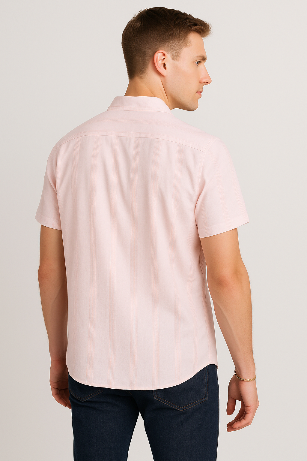 Camisas Para Hombre Jacquard Dobie B51354 Rosa Palo