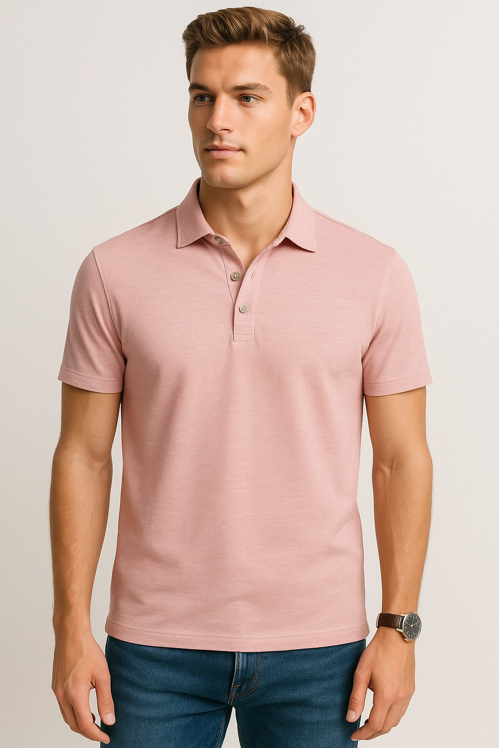 Playeras Tipo Polo Para Hombre Slub A51311 Rosa