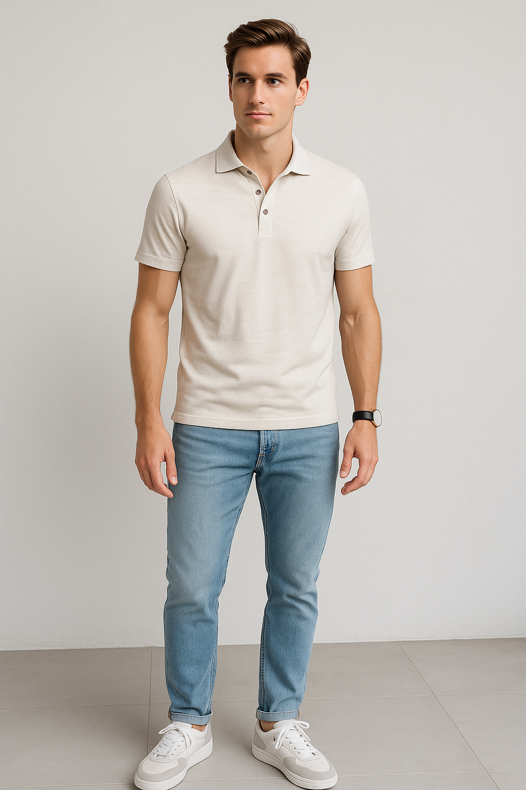 Playeras Tipo Polo Para Hombre Slub A51311 Gris