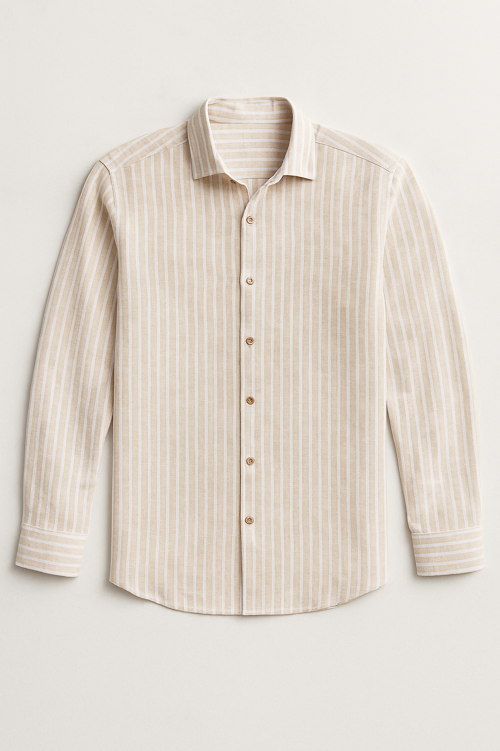 Camisas Para Hombre Tipo Lino Rayas B51323 Kaki