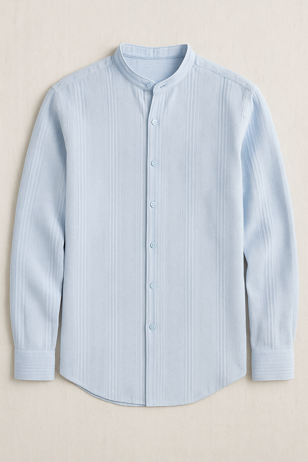 Camisas Para Hombre Cuello Mao Dobby B51322 Cielo