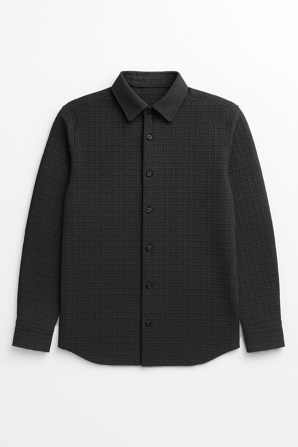 Camisas Para Hombres Con Formas En Relieve B55324 Negro