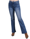 Jeans Para Mujer Bobois Pantalon Mezclilla Acampanado V23100 Stone