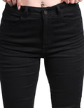 Jeans Para Mujer Bobois Moda Casuales Skinny Fit Dobladillo En Bajos Pantalones de Mezclilla Negro V23105