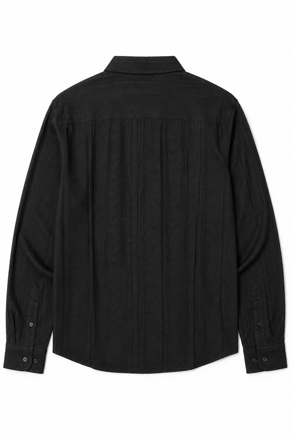 Camisa para Hombre Manga Larga Jacquard Antiarrugas B61406 Negro