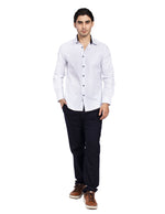 Camisas Para Hombre Slim Fit Microcuadros B51312 Blanco