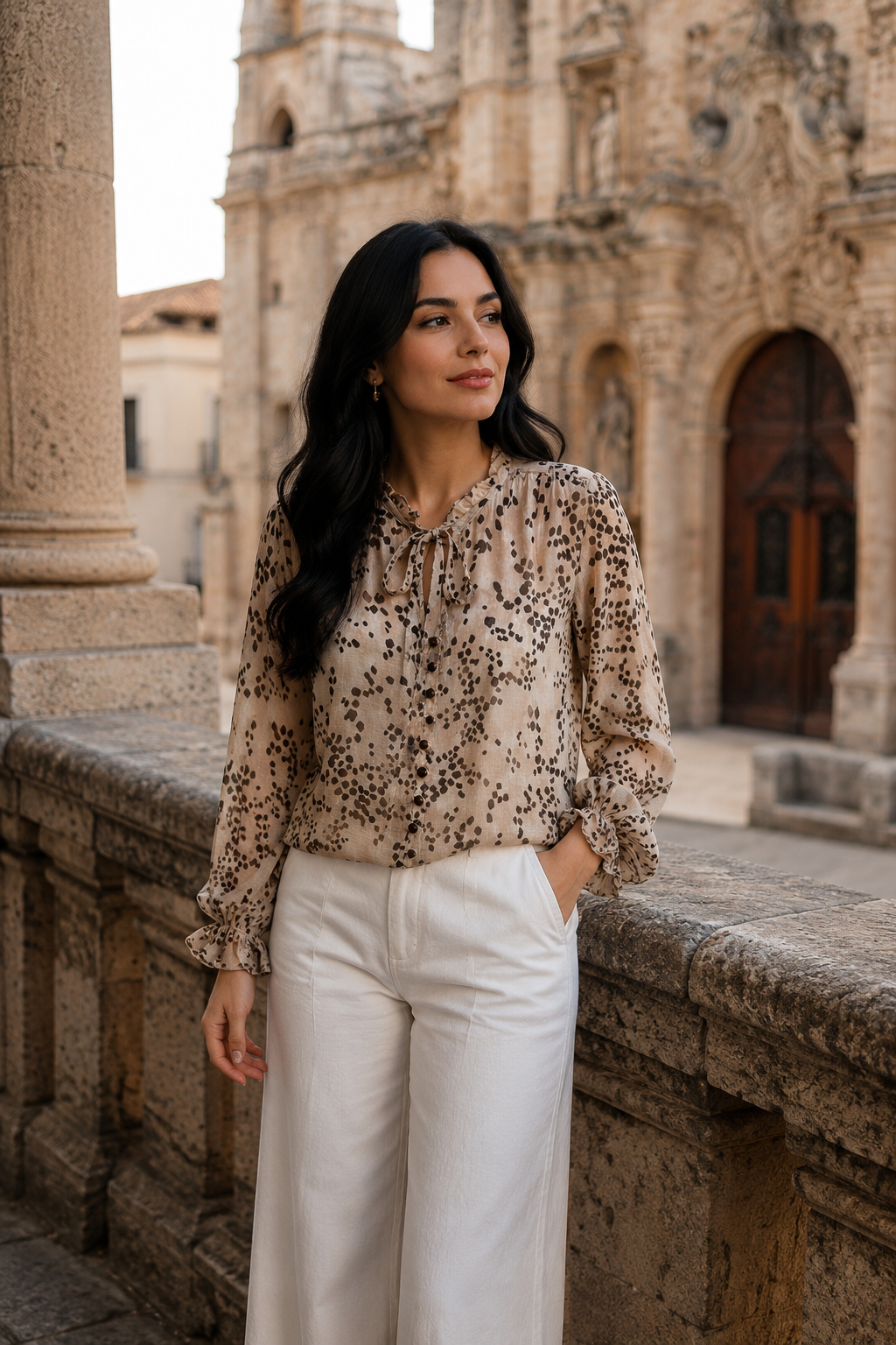 Blusas Para Mujer Con Jareta y Botones Translucida N61141 Unico