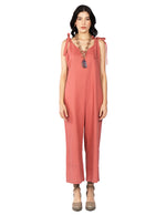 Jumpsuits Para Mujer Tipo Lino De Tirantes W51104 Rustico