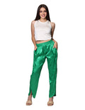 Pantalones Para Mujer Bobois Moda Casuales Satinado Estampado Floral W31105 Verde