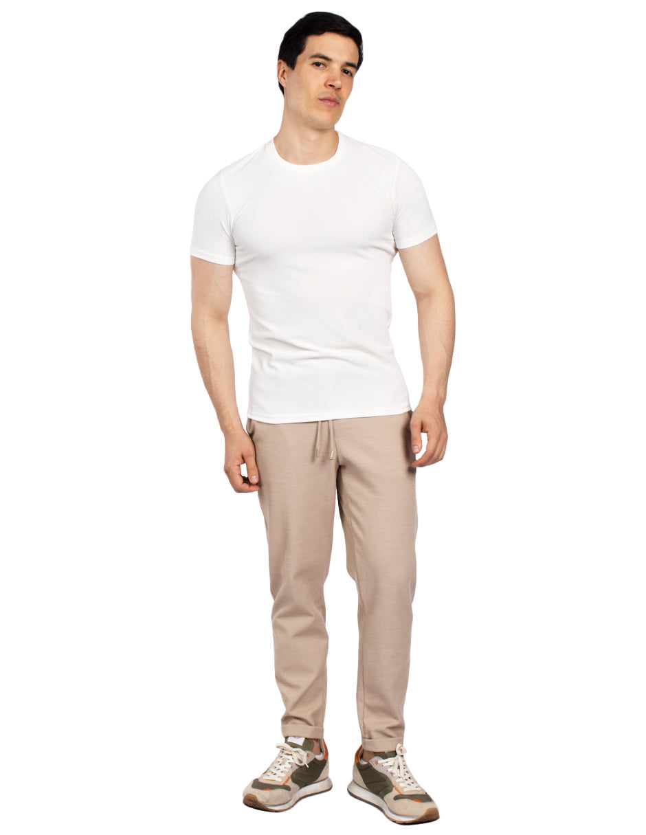 Playeras Para Hombre Con Textura A51305 Blanco