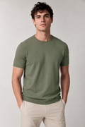 Playeras Para Hombre de Punto Cuello Redondo A61451 Olivo