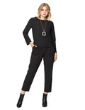 Pantalones Para Mujer Lisos Con Pinzas W43122 Negro